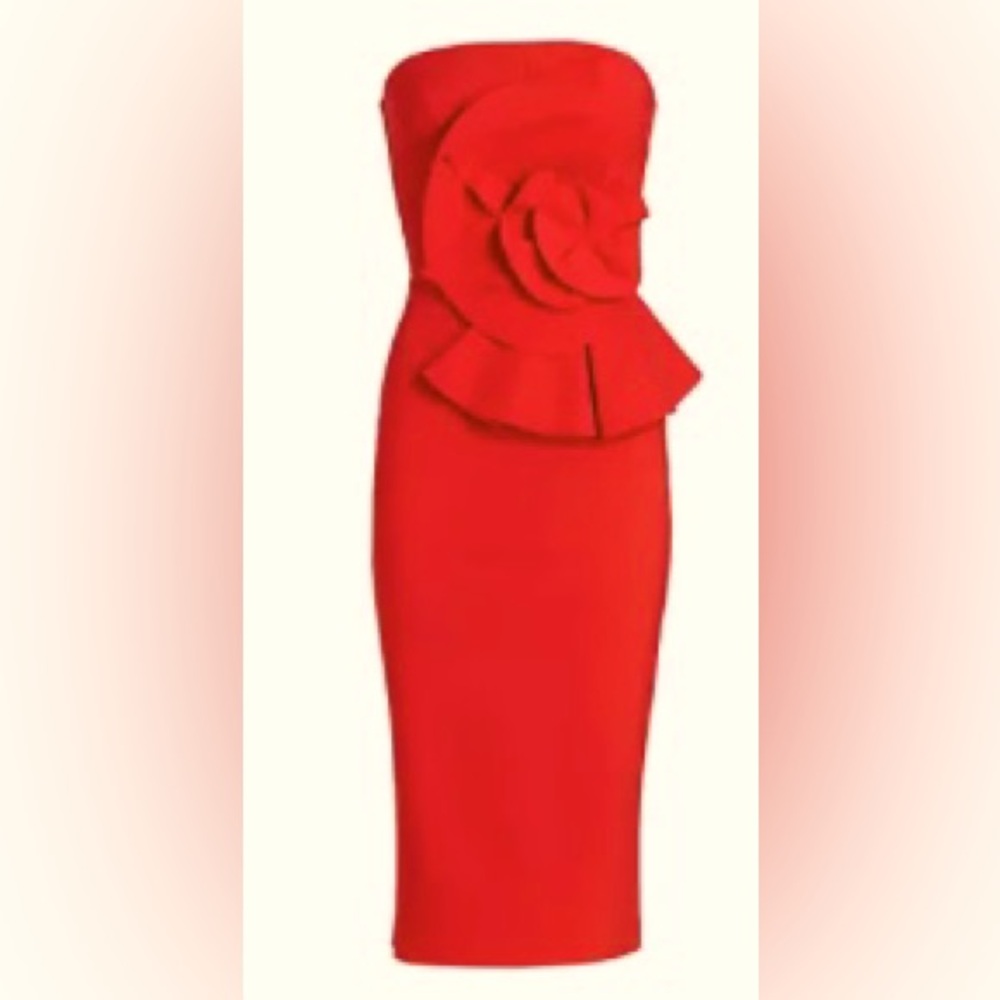 COPY - Hebe Strapless Ruffle Sheath Dress